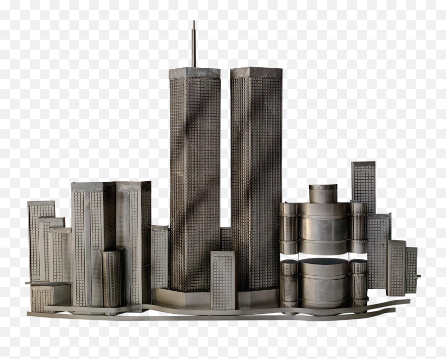 Twin Towers Metal Wall Sculpture - Tower Block Png,Twin Towers Png