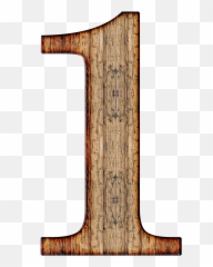 Number 1 One - Wood png