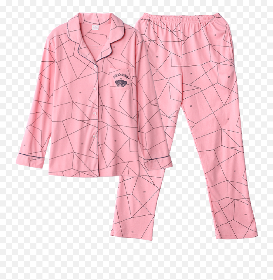 Down Collar Long Sleeve Cozy Home Suit - Womens Pajamas Png,Pajamas Png