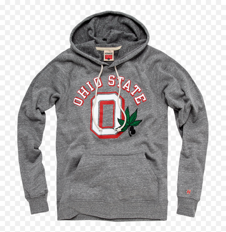 Homage Ohio State Buckeye Leaf Hoodie Fleece Sweatshirt - Ohio State Hoodies Png,Nike Football Icon Ohio State