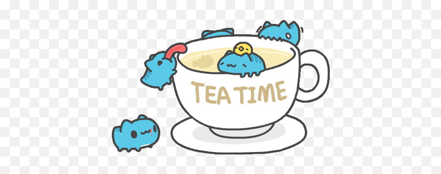 Tea Time Cat Sticker By Capoo Cute Doodles Stickers - Serveware Png,Catbug Icon
