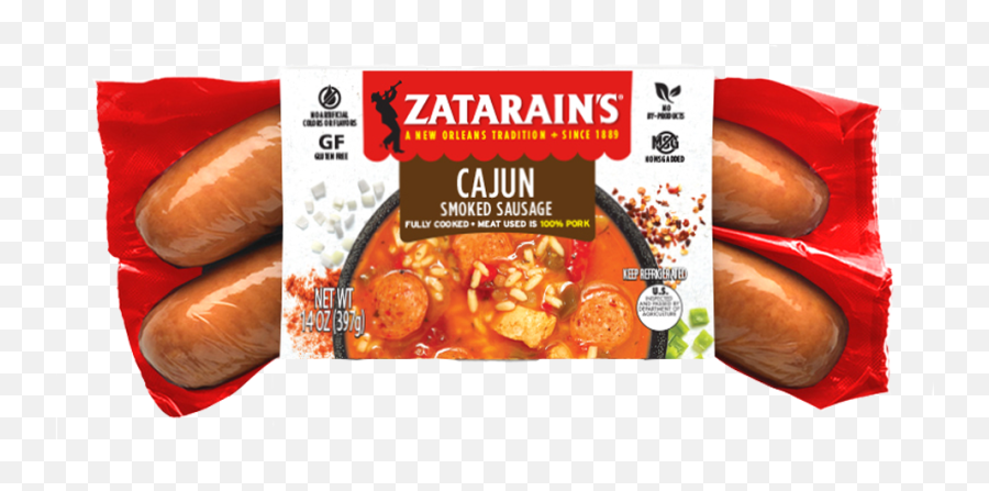 Zatarainu2019s Cajun Style Smoked Sausage - Zatarain Cajun Smoked Sausage Png,Sausage Transparent
