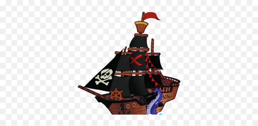 Black Sugar Pirate Ship - Vertical Png,Pirate Ship Icon