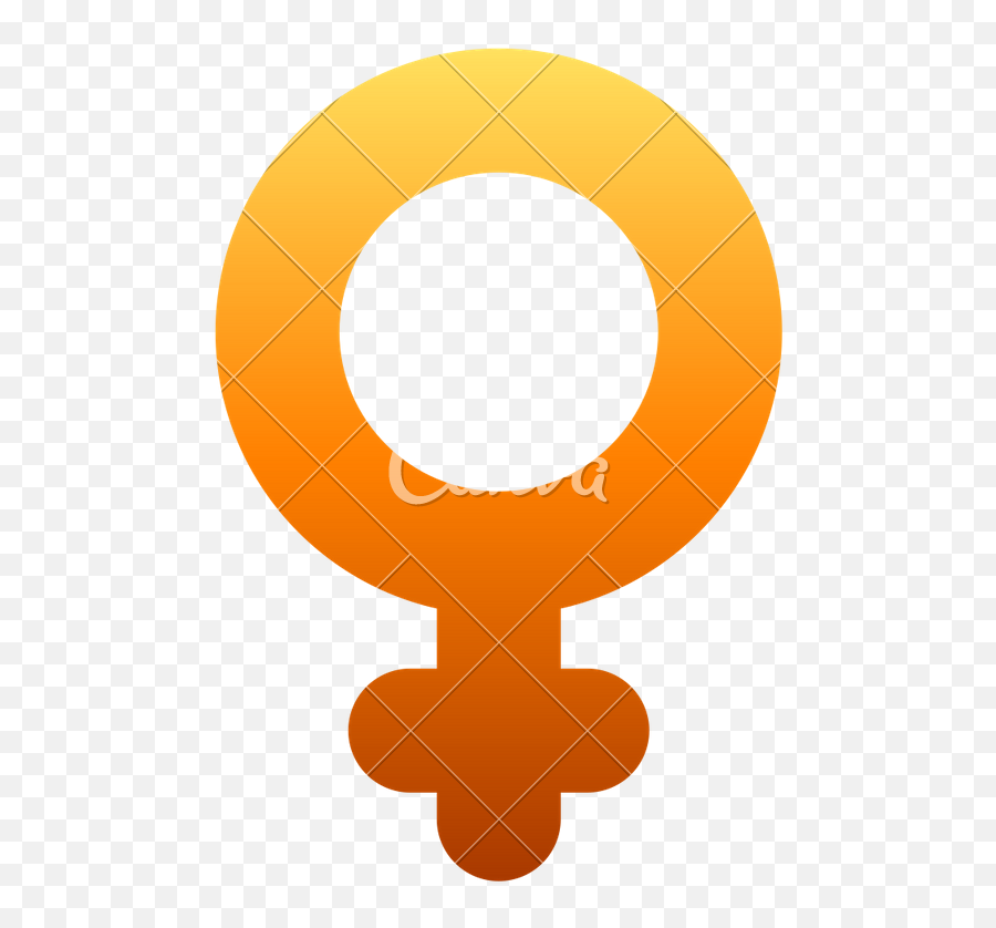 Female Symbol Icon - Orange Thick Rounded Gradient Isolated Circle Png,Female Symbol Png