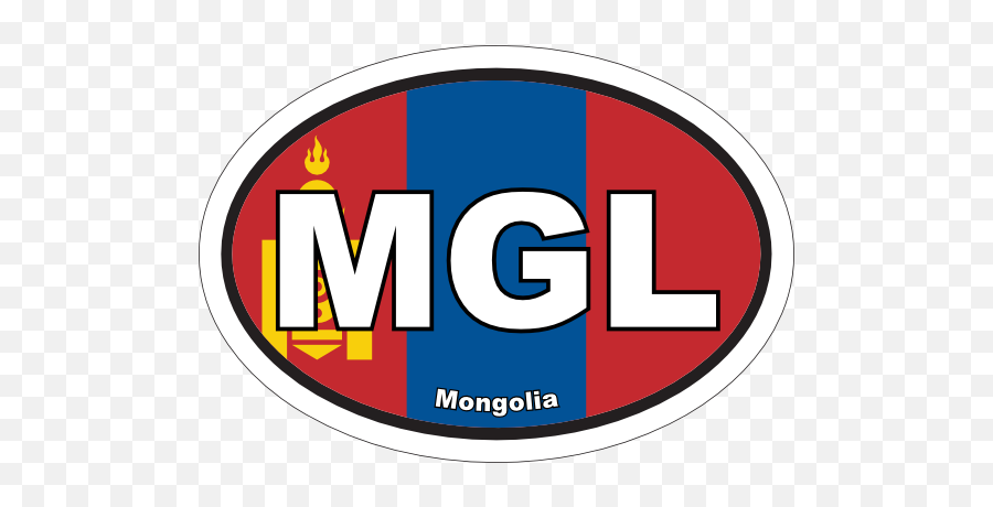 Mongolia Mgl Flag Oval Sticker Png Klipsch Icon Kf - 28