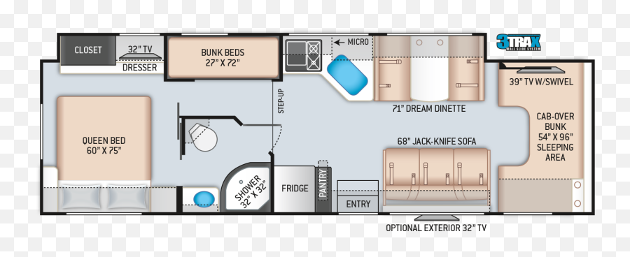 Floor Plans Four Winds 31e - 2021 Thor Chateau 31e Png,Fridge Icon 2d Home Design