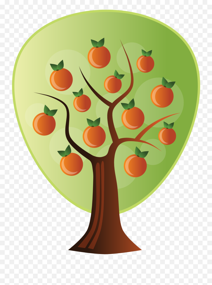 Download Clipartist - Orange Tree Vector Art Png Image With Pear Tree Clipart Png,Apple Tree Icon