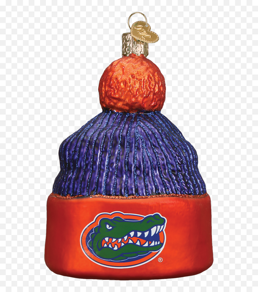 Florida Gators Beanie Glass Christmas Ornament - Florida Gators Png,Florida Gators Png