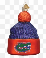 Florida Gators Beanie Glass Christmas Ornament - Florida Gators Png,Florida Gators Png