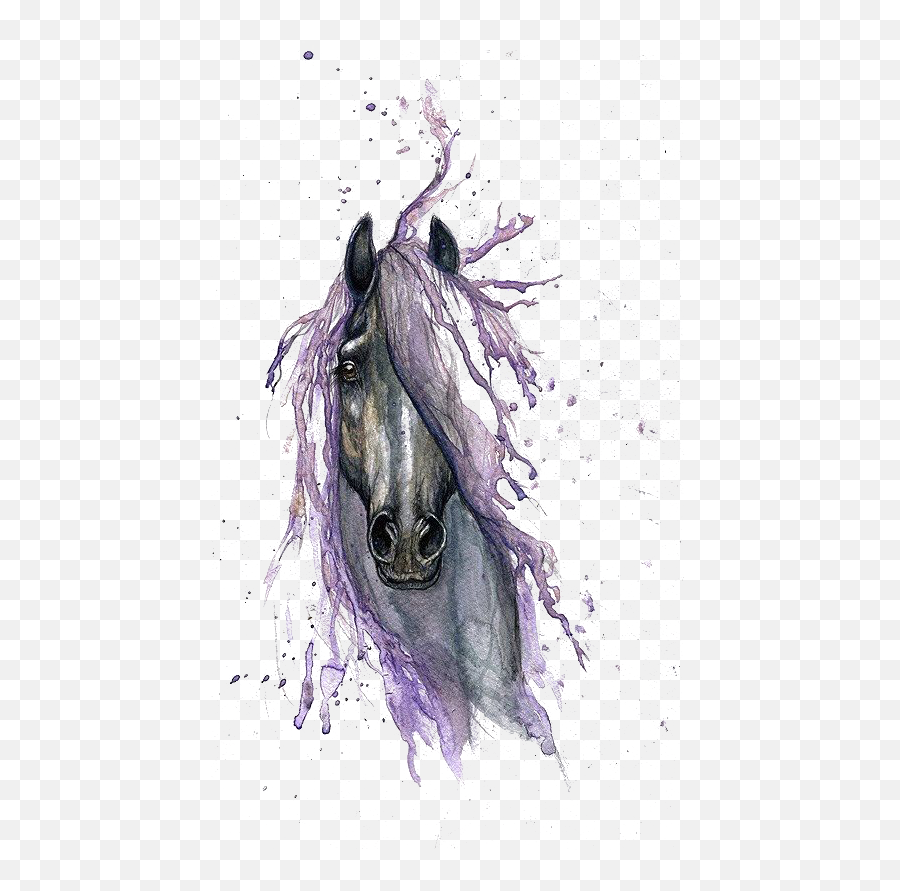 Download Watercolor Tattoo Horse Painting Drawing Hq Image - Horse Watercolor Tattoo Png,Horse Clipart Png