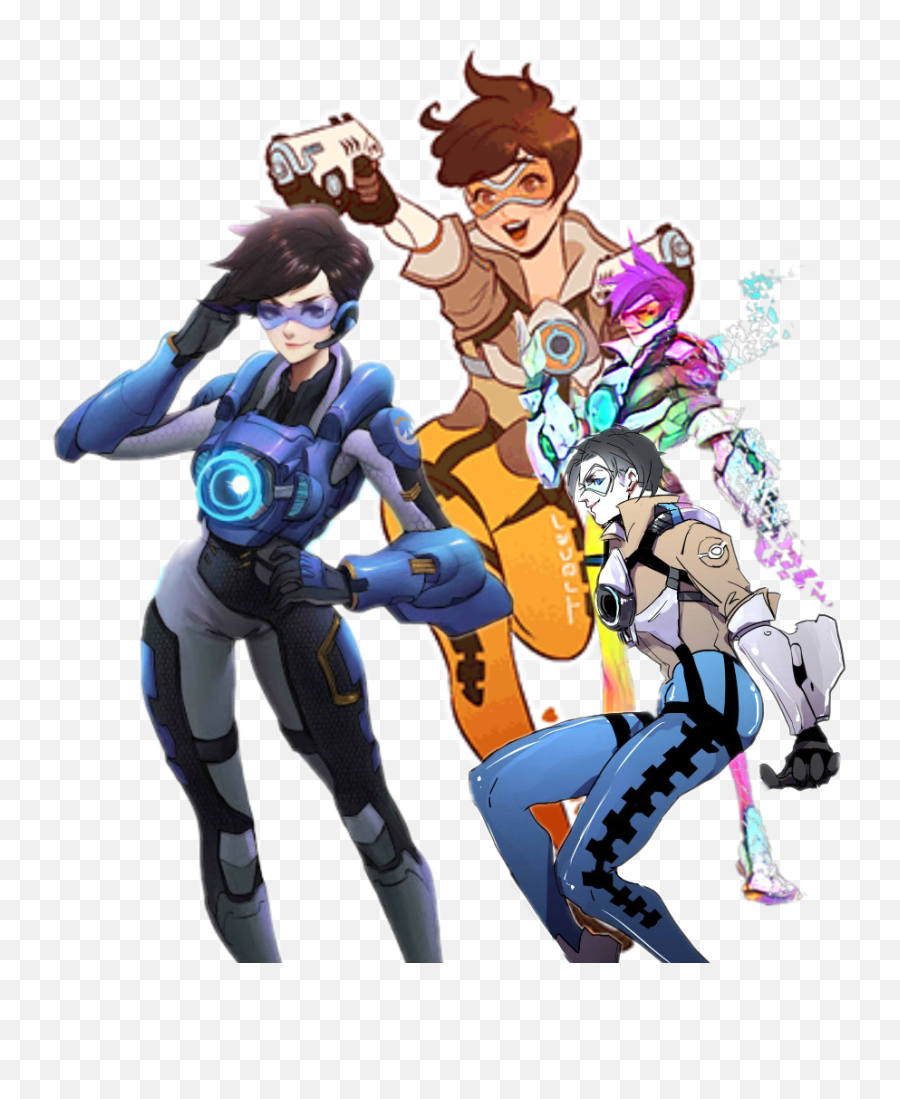 Download Overwatch Sticker - Tracer Overwatch Art Png Image Overwatch Tracer Hd,Overwatch Tracer Png