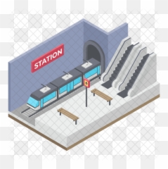 Subway Train Icon Of Isometric Style - Architecture Png,Subway Png