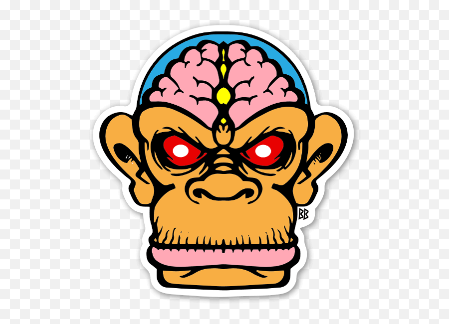 Bobby Brain Chimp Custom Stickers Full Size Png Download - Decal,Chimp Png