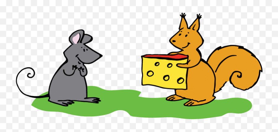 Bob The Squirrel Gives Some Cheese To A Mouse Dt - S Mouse And Squirrel Cartoon Png,Squirrel Transparent