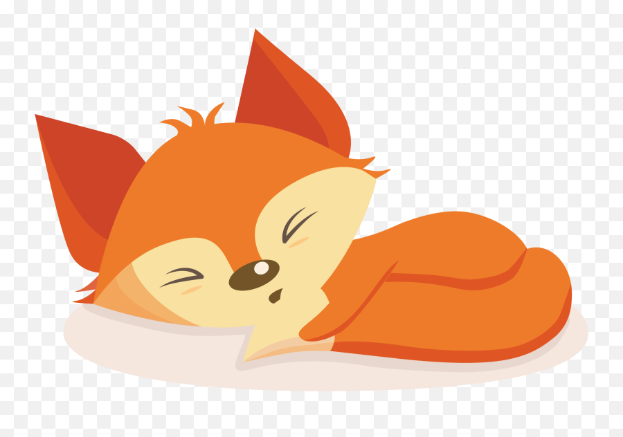Fox Clipart - Cartoon Sleeping Fox Png Hd Png Download Clipart Sleeping Fox,Fox Clipart Png