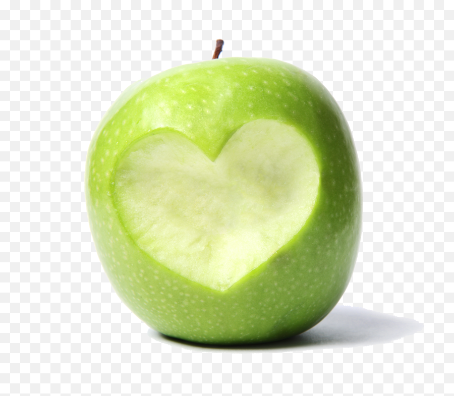 Bigstock 16429549 U2013 Fresh Green Apple With Cut Off Heart - Green Apple With Heart Png,Macbook Hearts Png