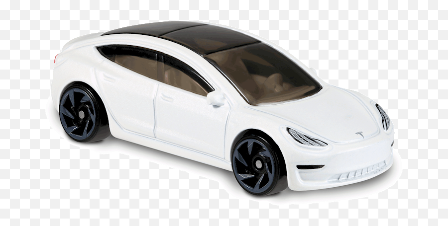 Tesla Model 3 In White Hw Green Speed - Hot Wheels Tesla Model 3 Png,Tesla Model 3 Png