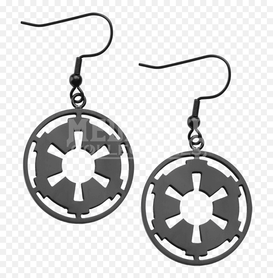 Galactic Empire Symbol Black Dangle Earrings - Disneyland Imperial Symbol Star Wars Png,Galactic Empire Logo