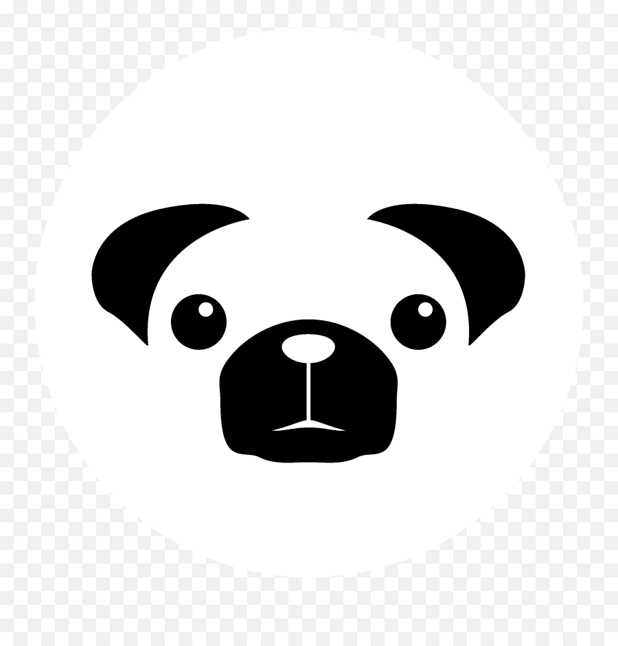 Logo Black And White - Black And White Pug Cartoon Png,Discord Logo White