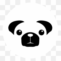 Logo Black And White - Pug Cartoon png
