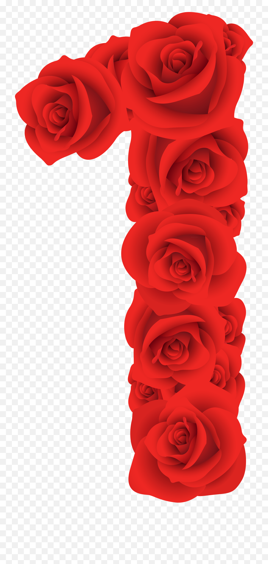 Red Roses Number One Png Clipart Image - Red Roses Number,Number One Png