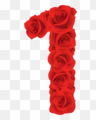 Red Roses Number One Png Clipart Image - Red Roses Number,Number One Png