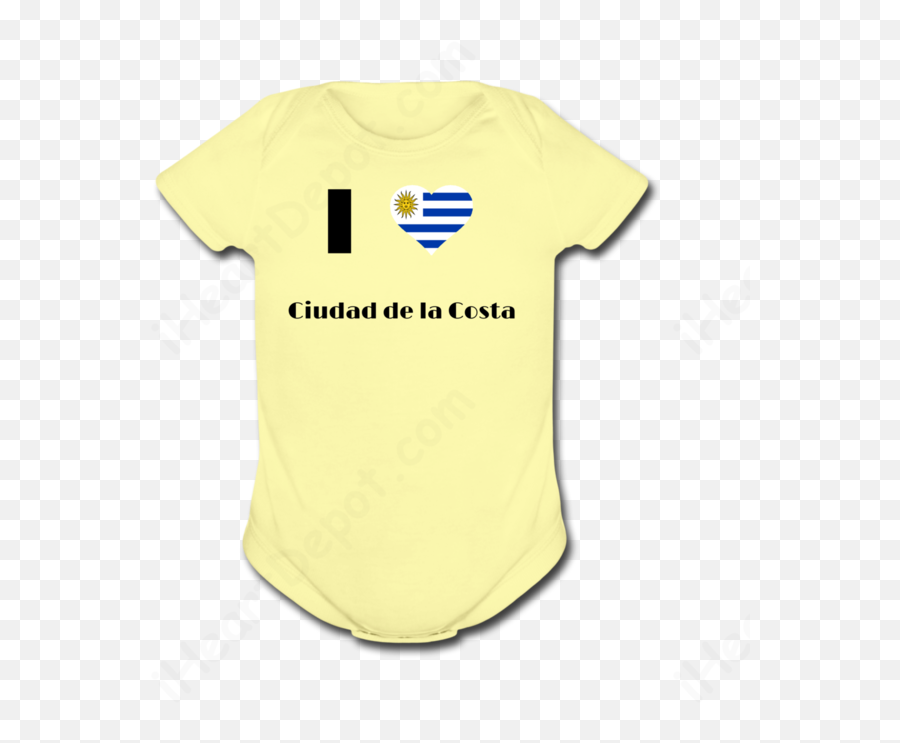 I Love Ciudad De La Costauruguay Flag - Baby Short Sleeve Onesie Short Sleeve Png,Uruguay Flag Png