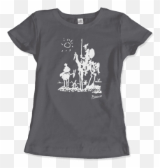 Pablo Picasso Don Quixote Of La Mancha 1955 Artwork T - Shirt Don Quixote Picasso T Shirt Png,Mancha Png