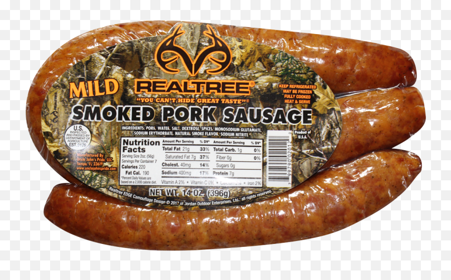 Team Realtree Mild Smoked Pork Sausage - Uncle Johns Pride Realtree Sausage Png,Sausage Transparent
