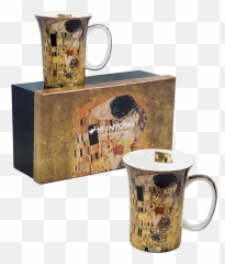 Klimt The Kiss Set Of 2 Mugs - Gustav Klimt Art Poster Print Png,Kiss Transparent