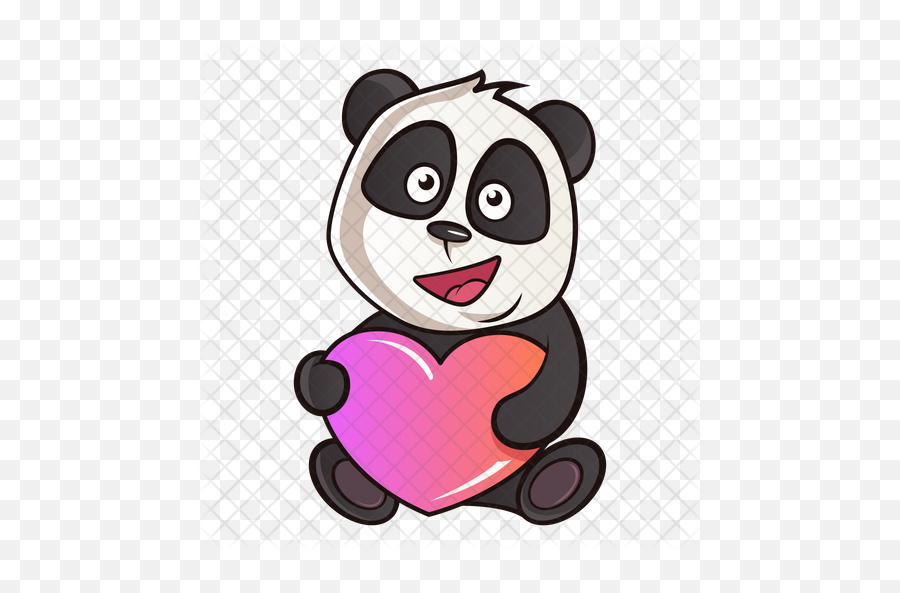 Cute Panda With Heart Icon - Cute Panda Png,Cute Panda Png