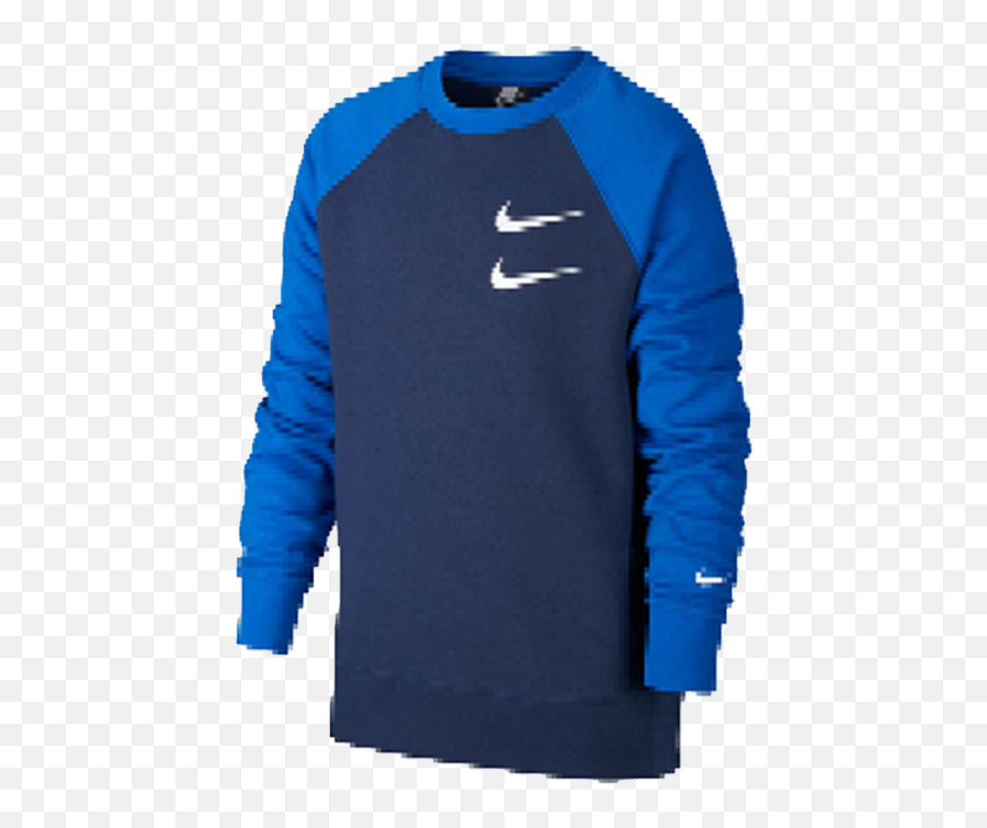 Clothing - Nike Double Swoosh Crewneck Blue Png,Nike Sb Icon Crew Fleece
