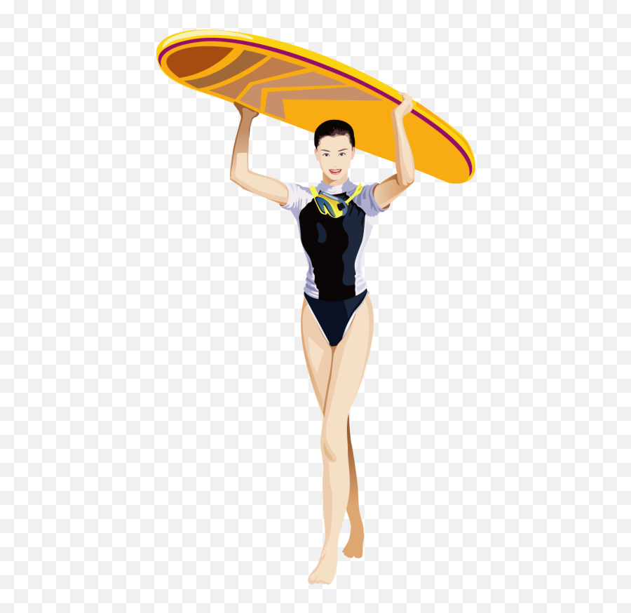 Girl Holding Surfboard Png - Gymnast,Surfboard Png
