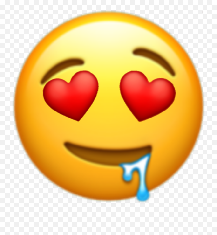 Emojis Drooling Hearteyes Aesthetic Mine Freetoedi - Drooling Heart Eyes Emoji Png,Heart Eyes Emoji Transparent