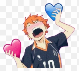Anime Meme Hq Haikyuu Hinata Sticker By Bestestgirl - Soft Anime Heart Meme png