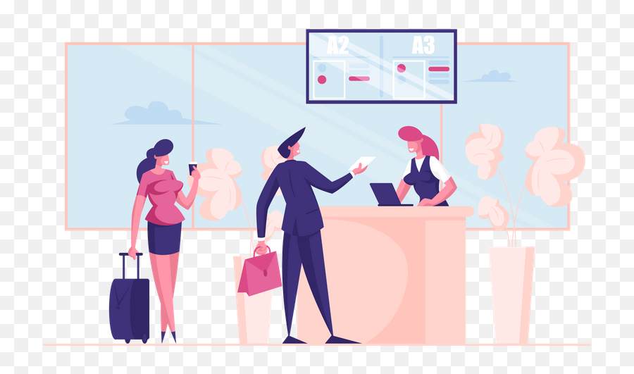 Best Premium Traveling People Waiting For Flight In Airport - Aiport Illustration Png,Airport Lounge Icon