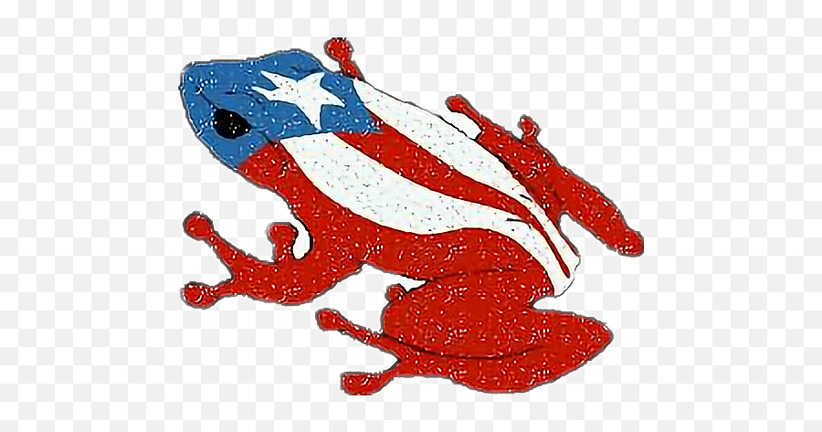 Coqui Puerto Rico Flag - Sticker By Monsy G Clip Art Coqui Frog Puerto Rico Png,Puerto Rico Flag Png