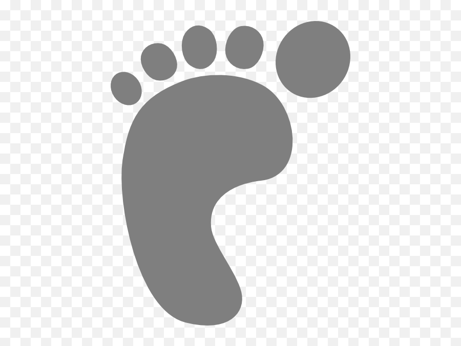 Grey Footprint Clip Art - Vector Clip Art Cartoon Foot Print Png,Foot Print Png