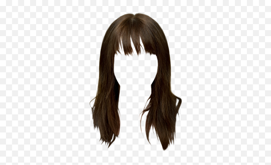 Emma Stone Long Straight Brunette Hairstyle With Layered Bangs - Hair Transparent Bangs Png,Emma Stone Png