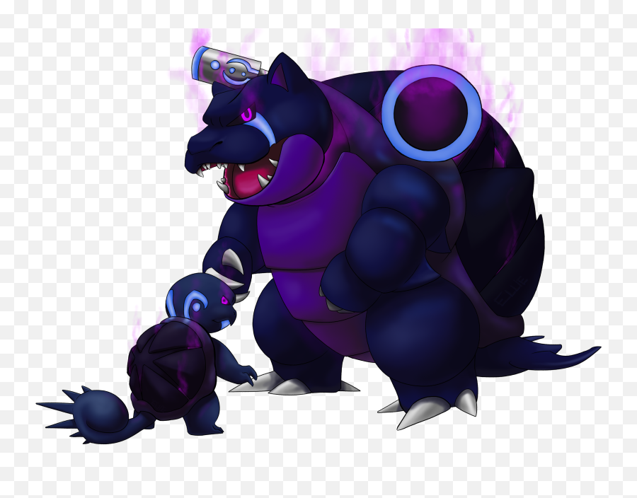Shadow Blastoise And Squirtle Softshade U2014 Weasyl - Shadow Wartortle Png,Blastoise Png