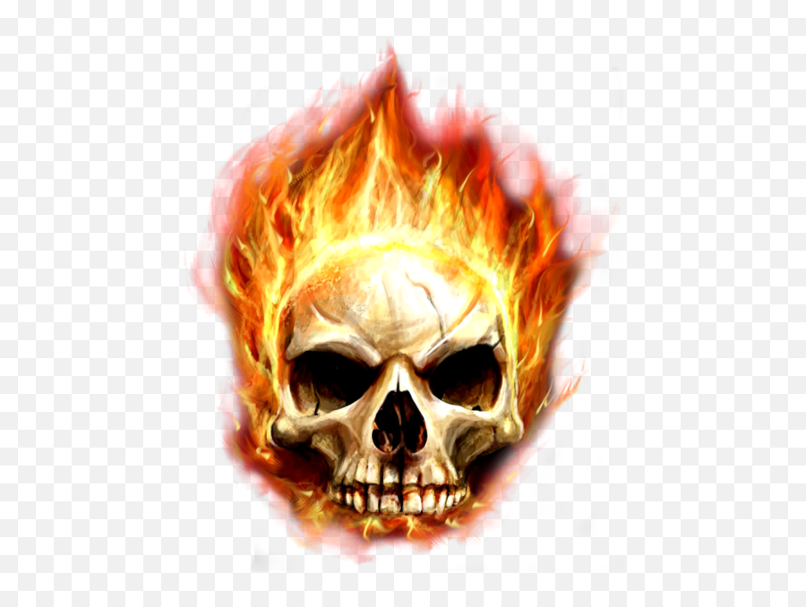 Skull In Fire Psd Official Psds - Flaming Skull Png,Skull Transparent ...