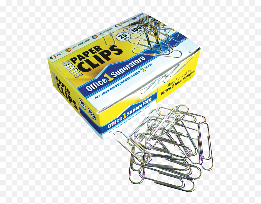 Download O1s Silver Paper Clips 25mm 100pcspaper Box - Paper Clips With Box Png,Paper Clip Png