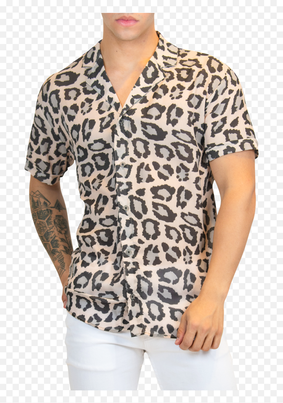 Leopard Print Short - Sleeve Menu0027s Shirt Menu0027s Fashion Shirt Png,Leopard Print Png