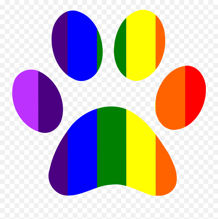 Paws Clipart Rainbow Transparent Free For - Rainbow Paw Print Clipart Png,Paw Prints Png
