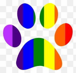 Paws Clipart Rainbow Transparent Free For - Rainbow Paw Print Clipart Png,Paw Prints Png