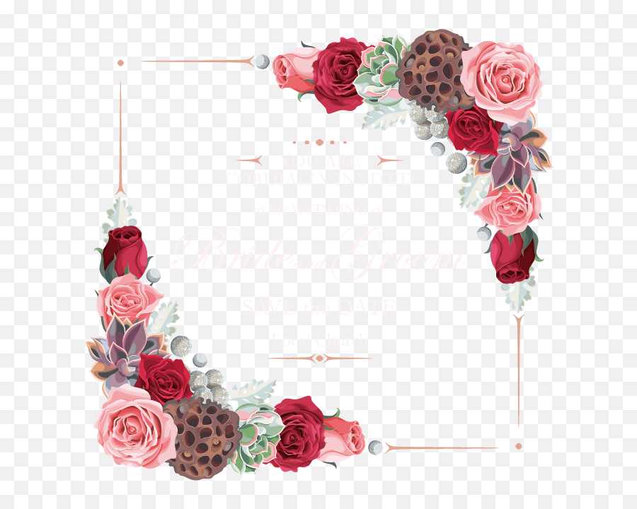 Download Flower Garden Euclidean Roses Vector Flowers Border - Flowers Border Png Vector,Rose Flower Png