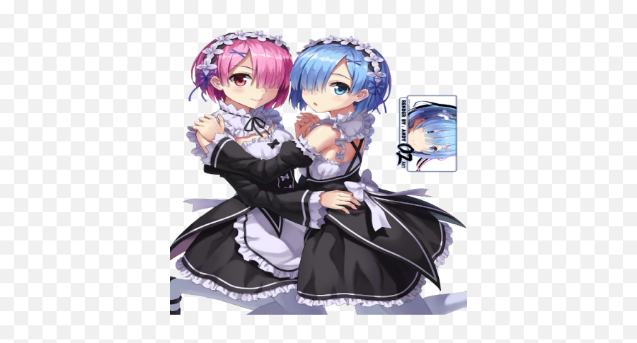 Rem And Ram - Roblox Rem Hair Png,Rem Png