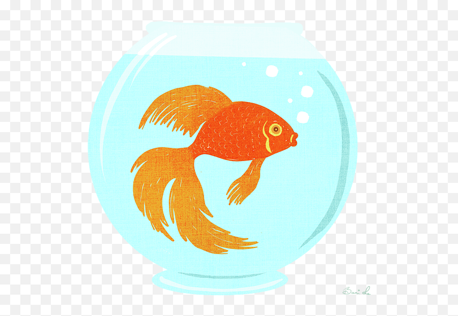 Goldfish Fishbowl Round Beach Towel - Goldfish Png,Fish Bowl Transparent Background
