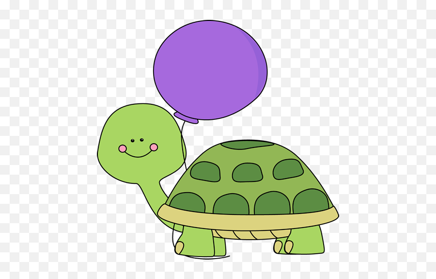Turtle With Purple Balloon Clip Art - Turtle With Purple Clipart Birthday Turtle Png,Purple Balloons Png