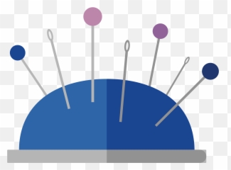Download Hd Sewing Needle Embroidery Cartoon - Blue png